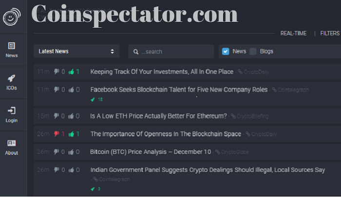 Coinspectator crypto news aggregator