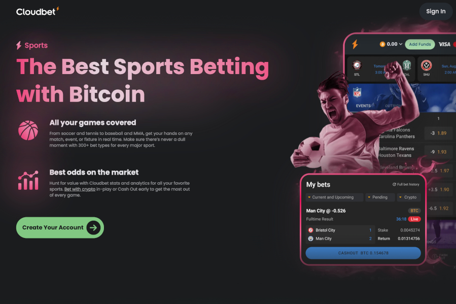 CloudBet sports betting page