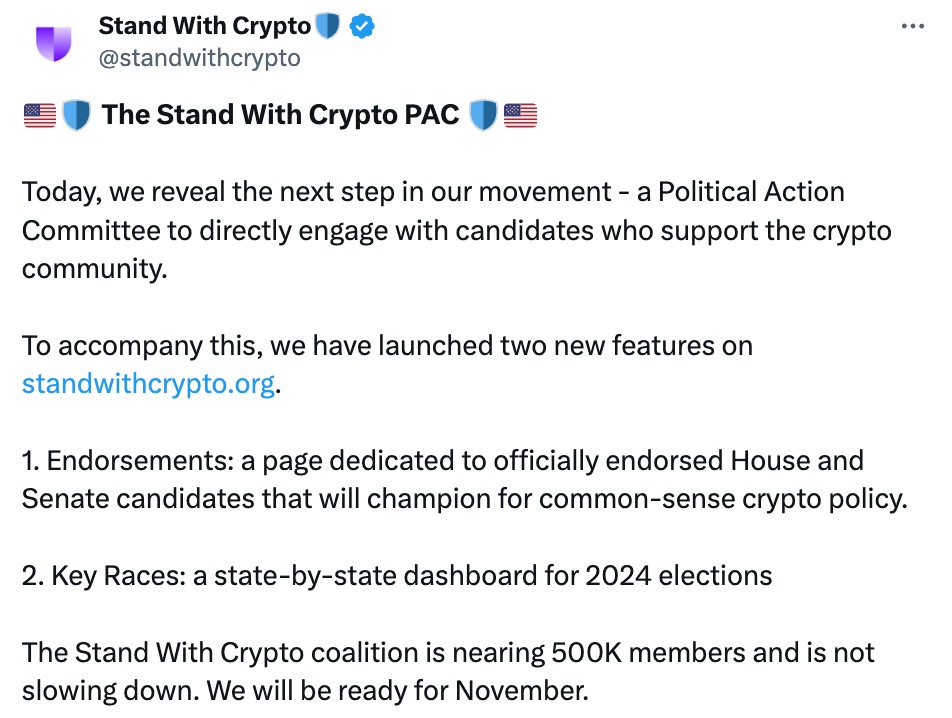Stand With Crypto PAC Aims to Elect Crypto-Friendly Candidates From Both Parties